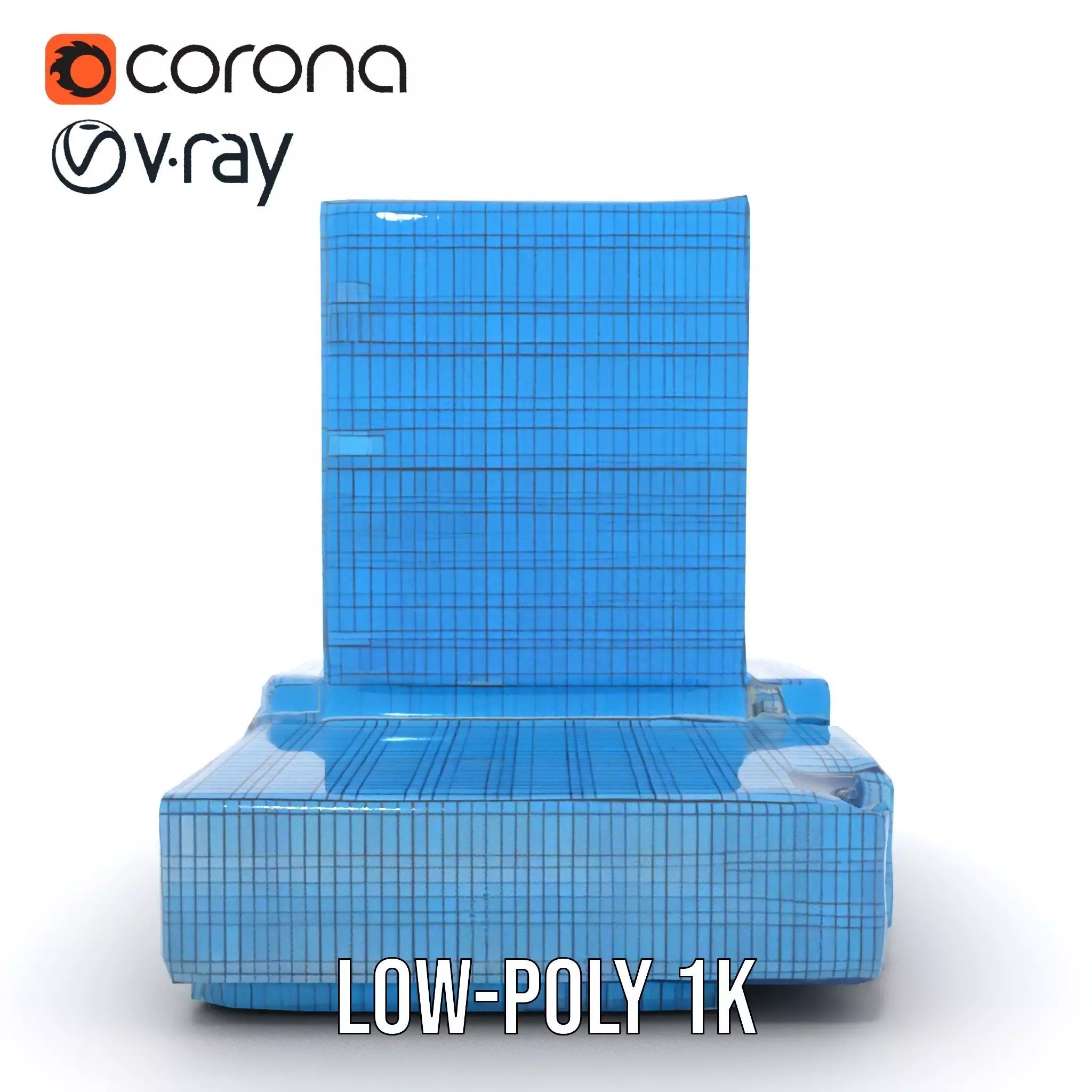 Azure Glass Skyscraper model pack Low-poly 3D model_12