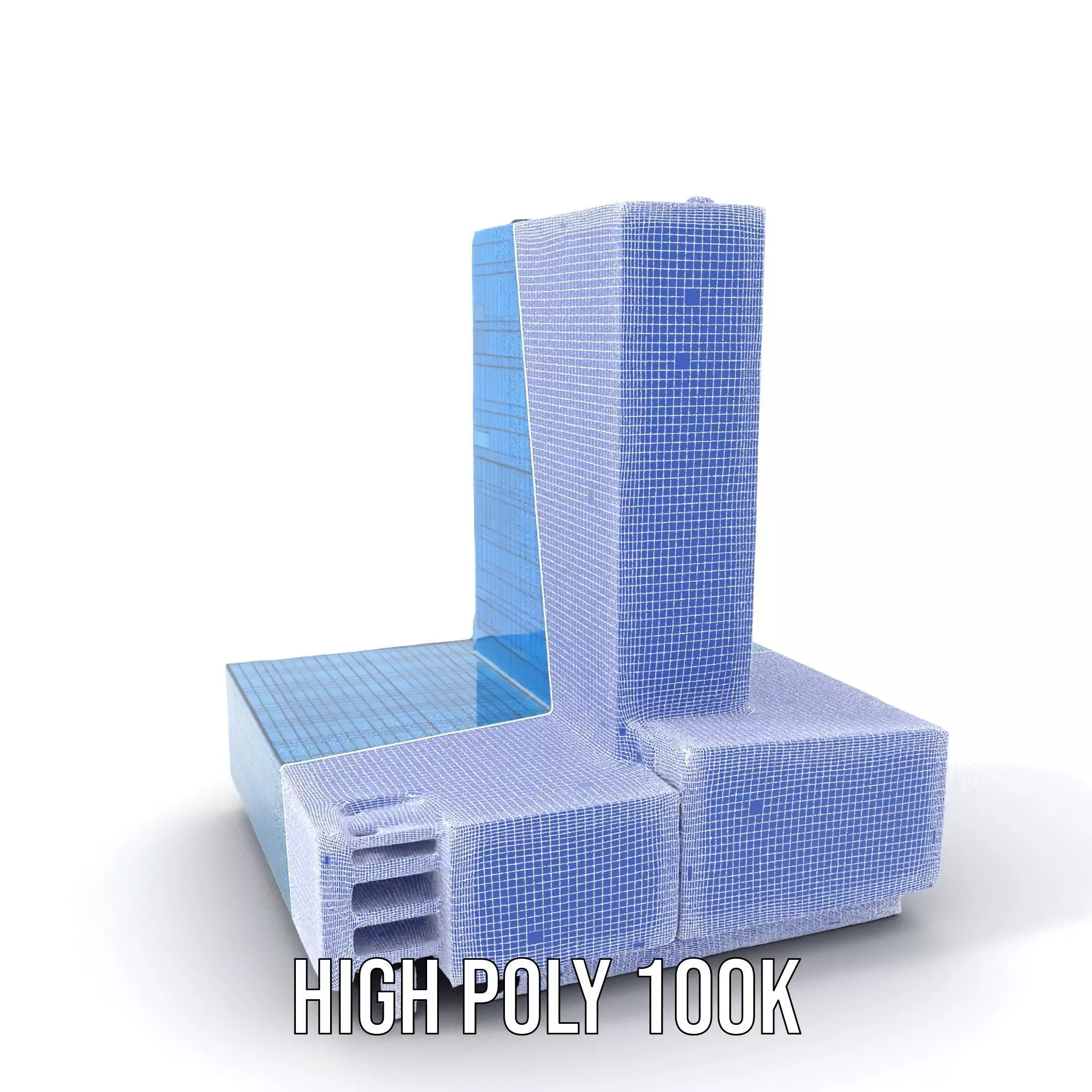 Azure Glass Skyscraper model pack Low-poly 3D model_4