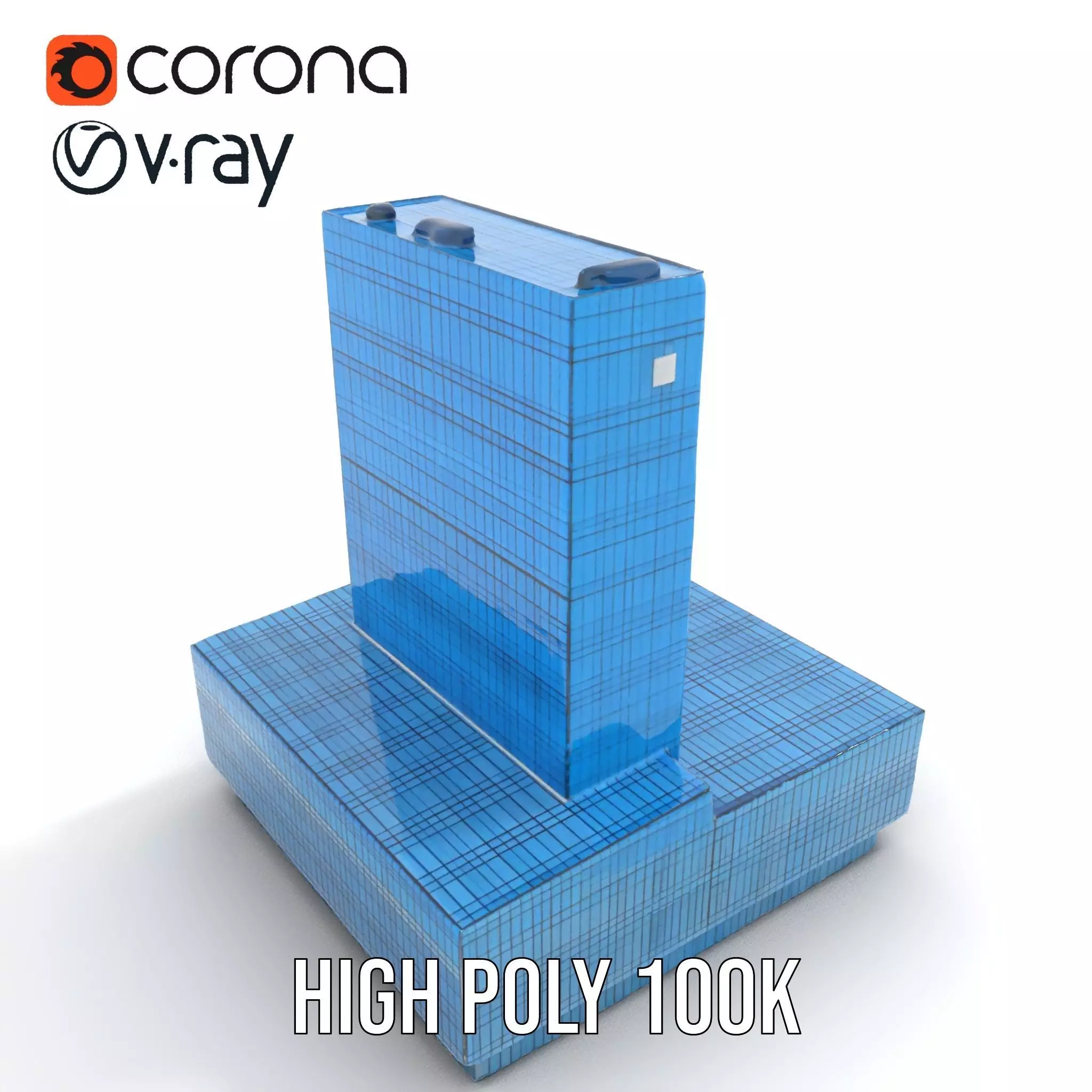 Azure Glass Skyscraper model pack Low-poly 3D model_31
