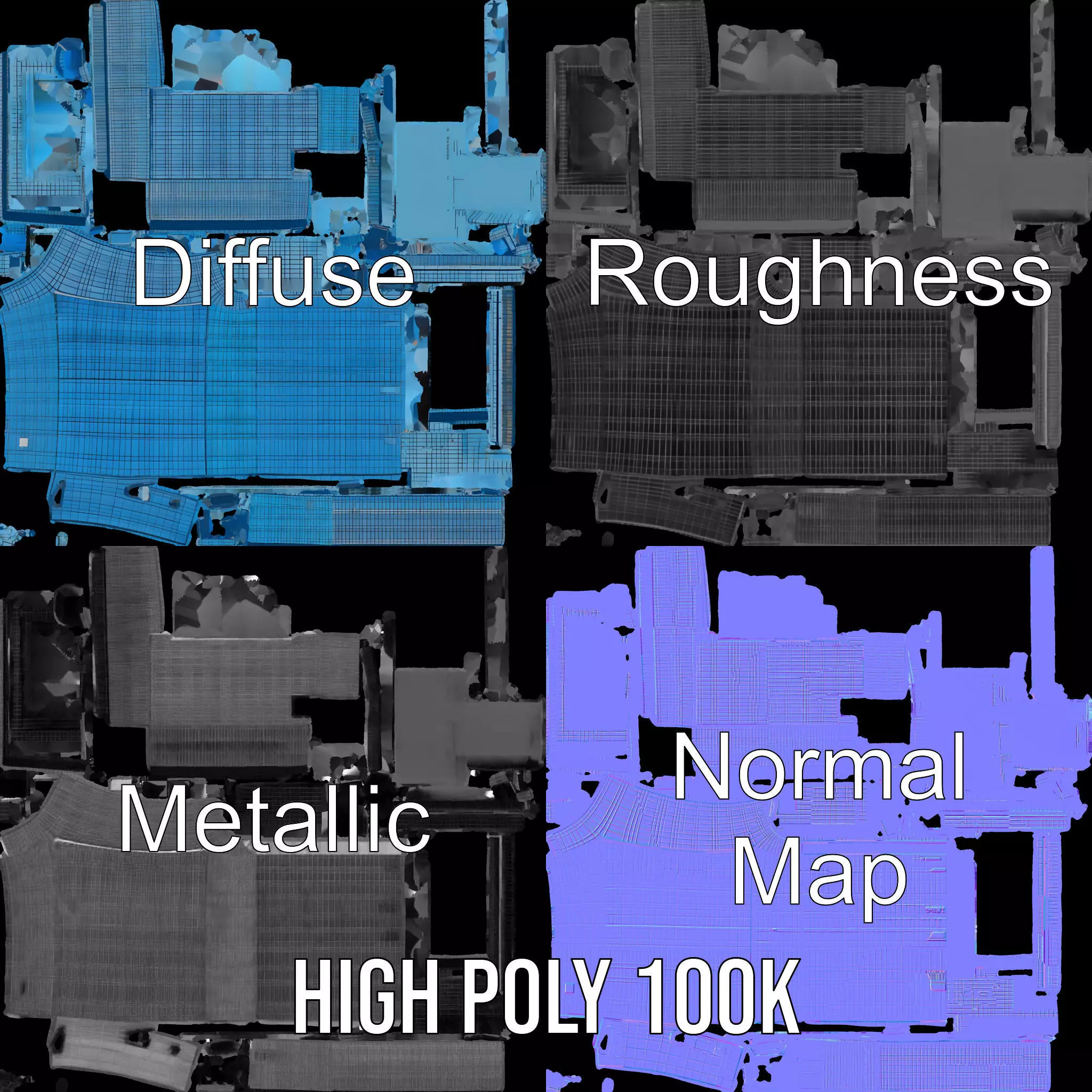 Azure Glass Skyscraper model pack Low-poly 3D model_3