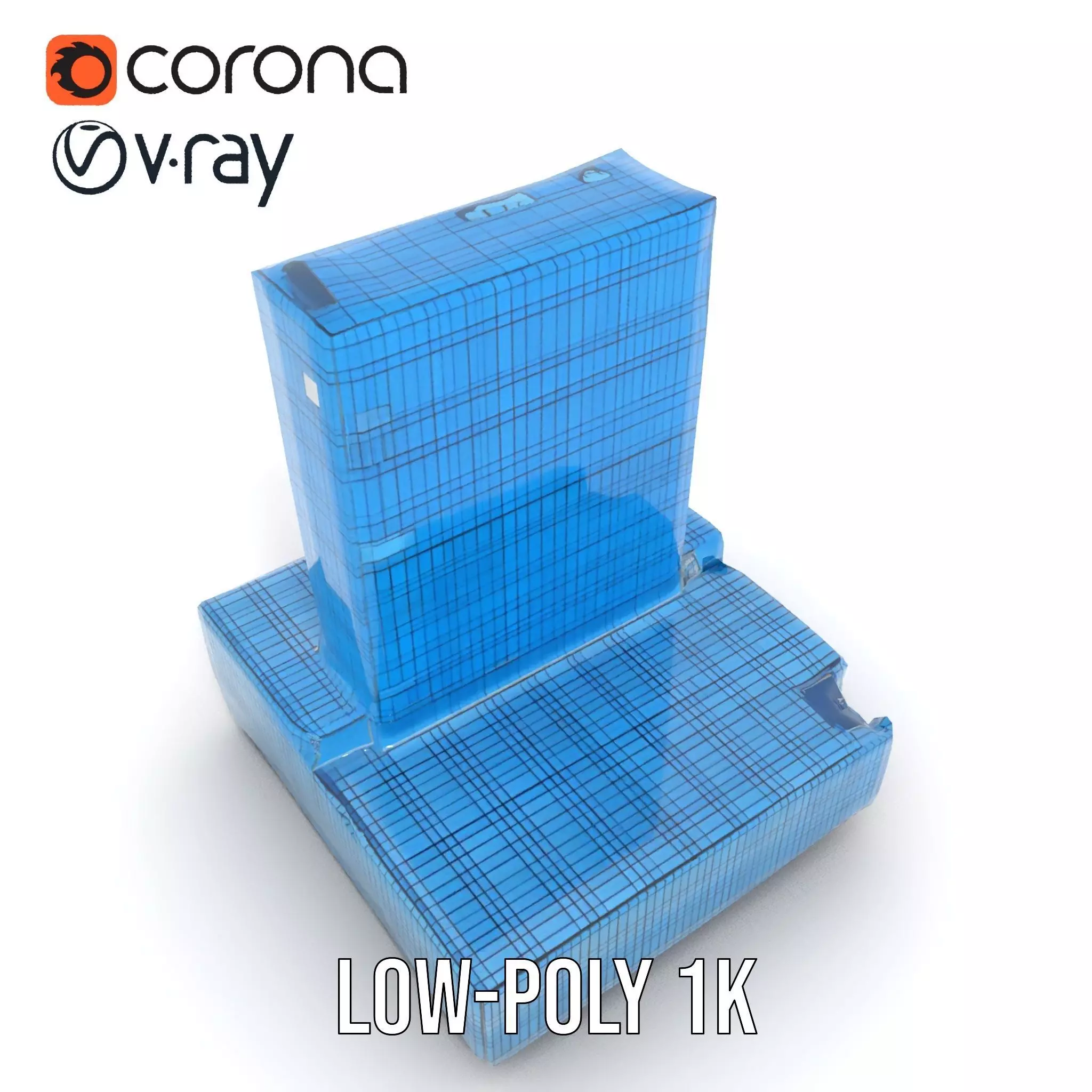 Azure Glass Skyscraper model pack Low-poly 3D model_7