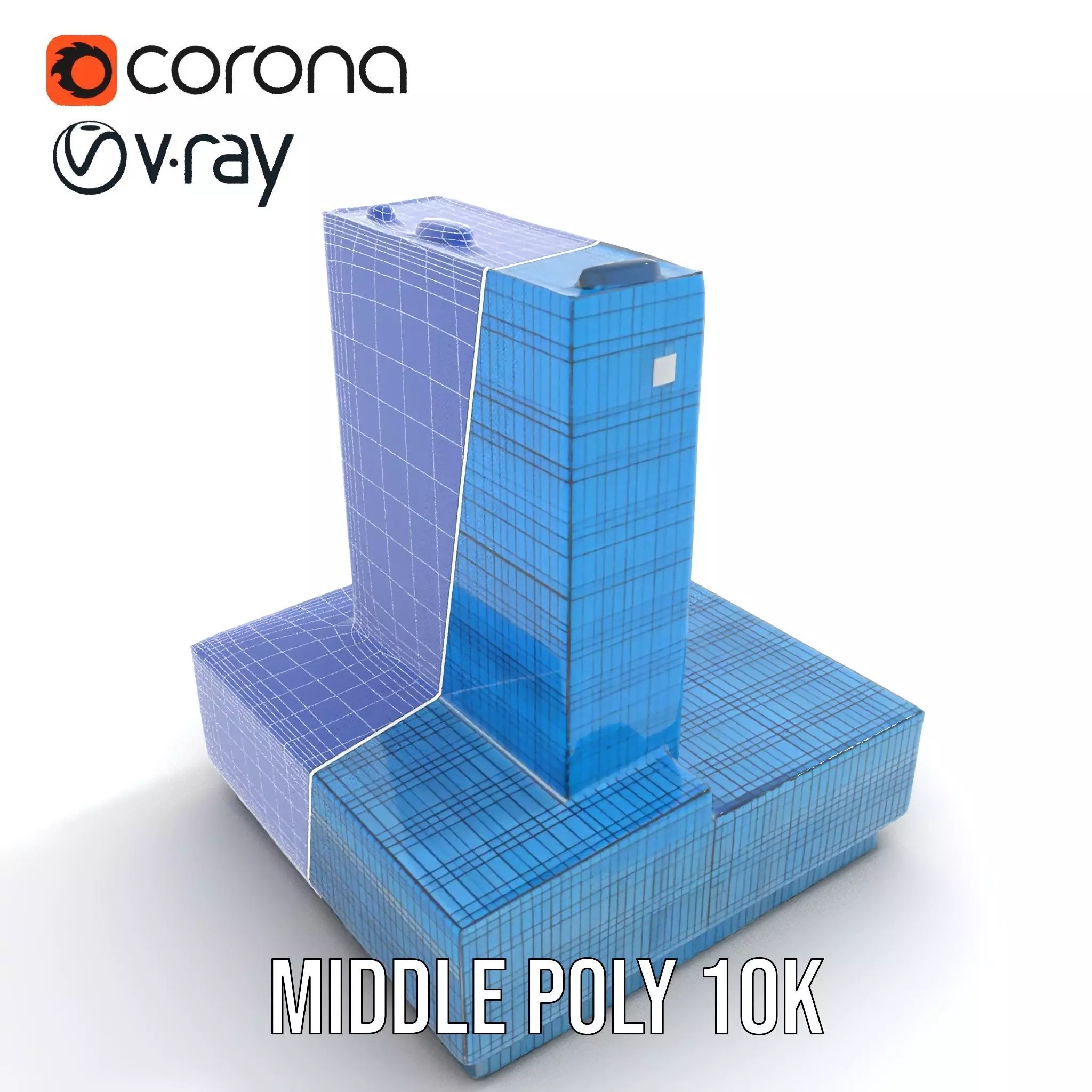 Azure Glass Skyscraper model pack Low-poly 3D model_13