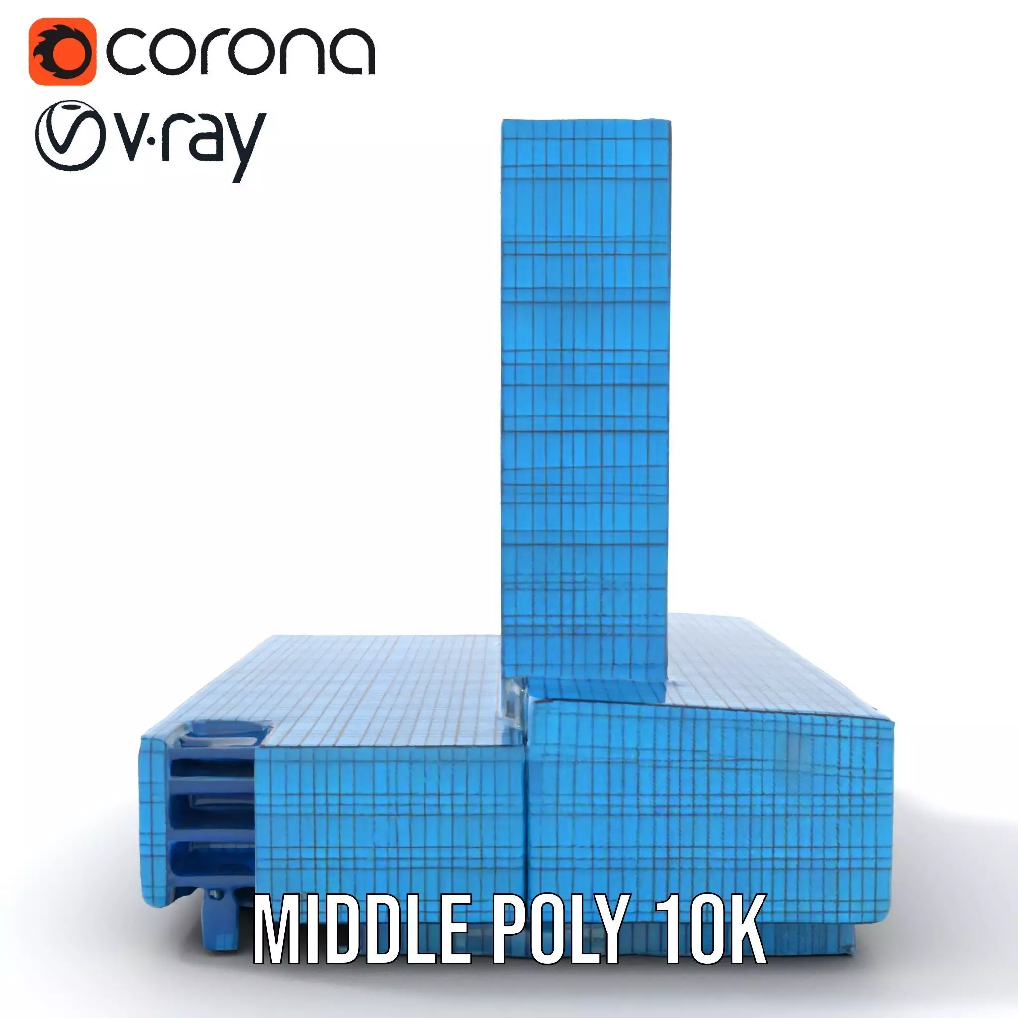 Azure Glass Skyscraper model pack Low-poly 3D model_29