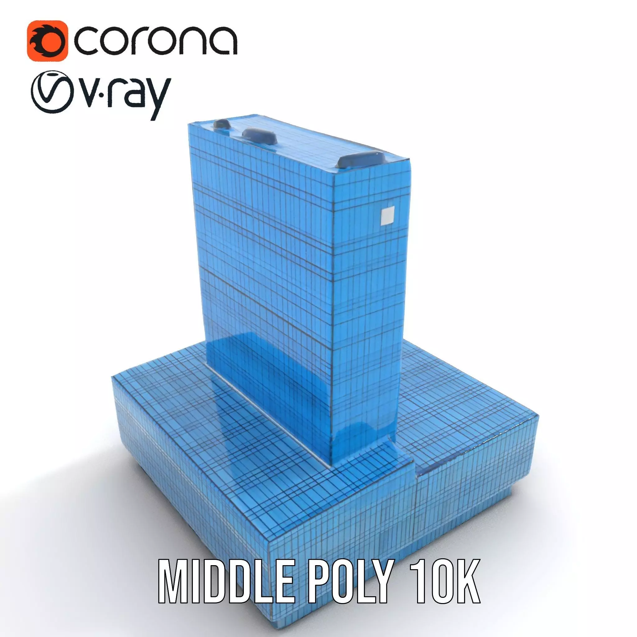 Azure Glass Skyscraper model pack Low-poly 3D model_6