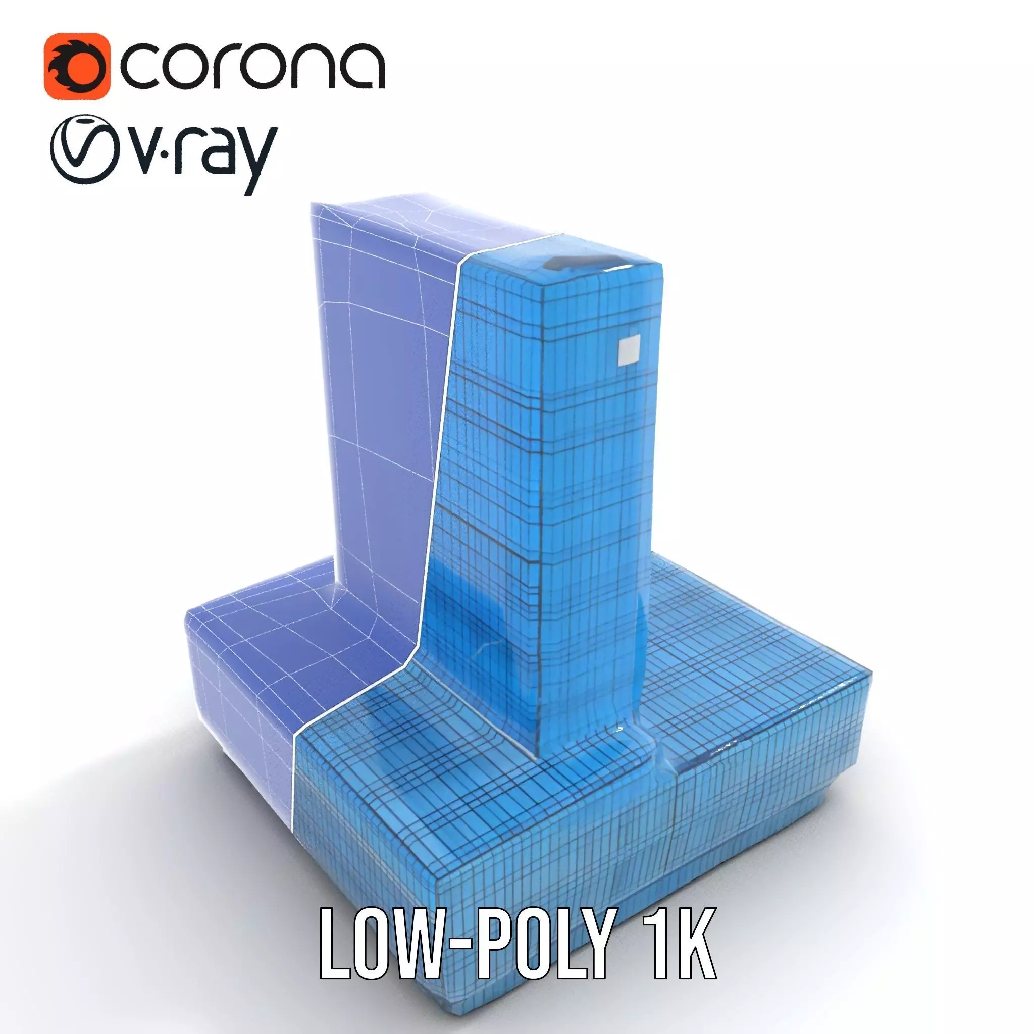 Azure Glass Skyscraper model pack Low-poly 3D model_19