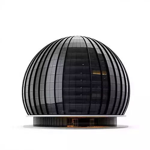 Black Futuristic Dome model pack Low-poly 3D model 2