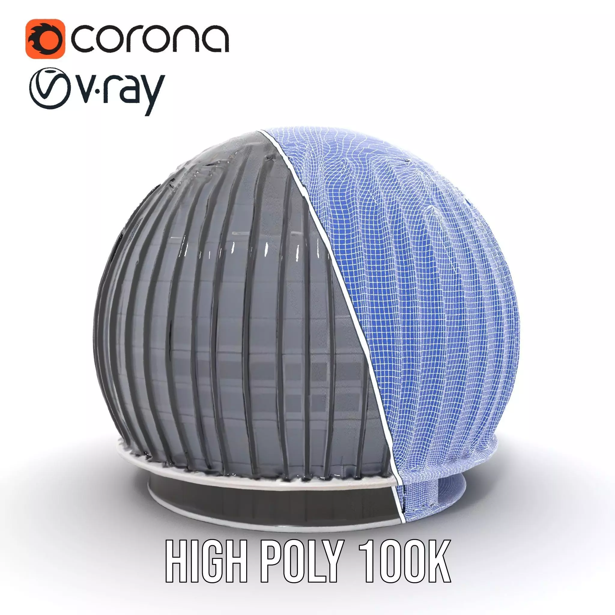 Black Futuristic Dome model pack Low-poly 3D model_28