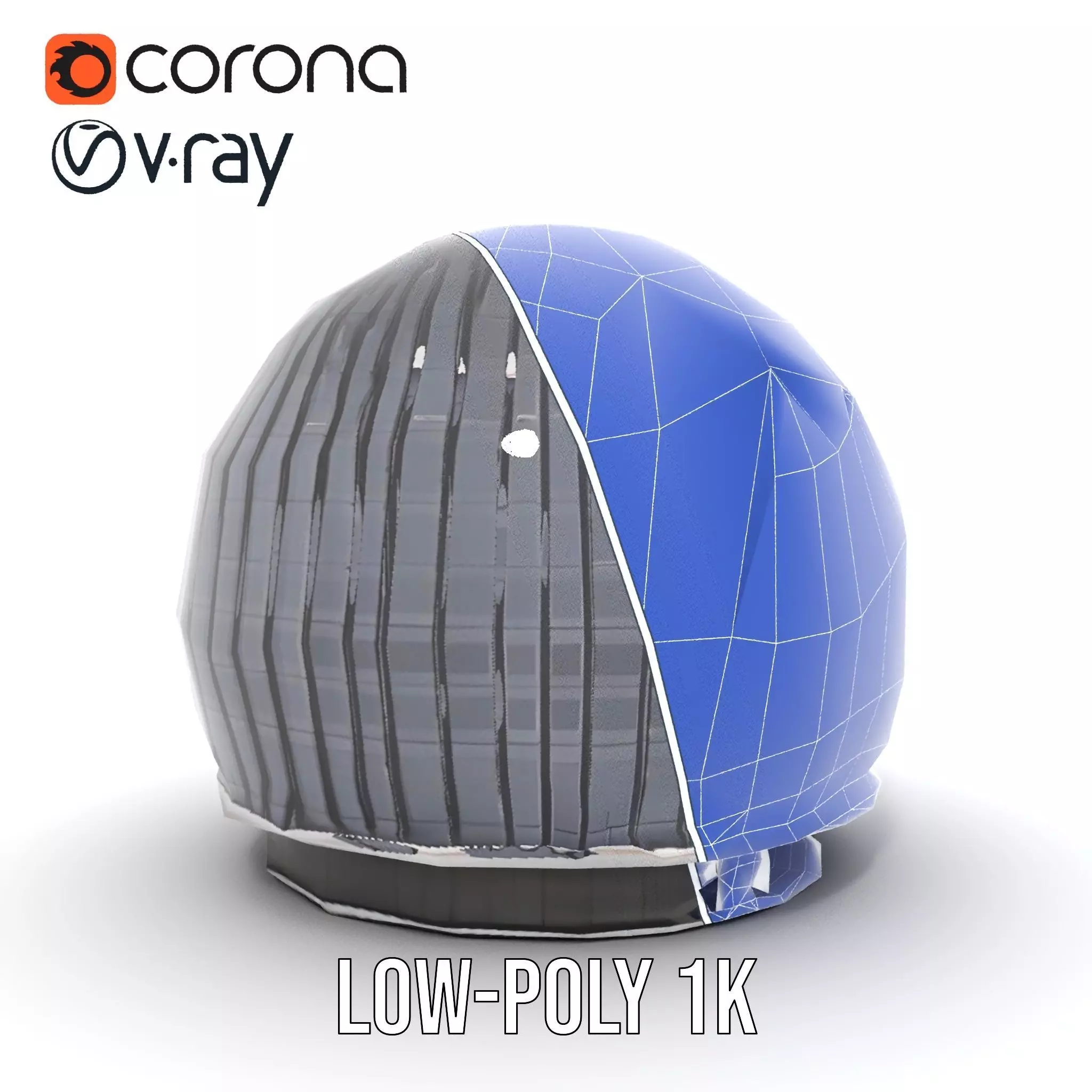 Black Futuristic Dome model pack Low-poly 3D model_8