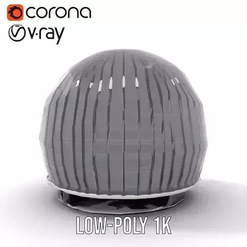Black Futuristic Dome model pack Low-poly 3D model 7