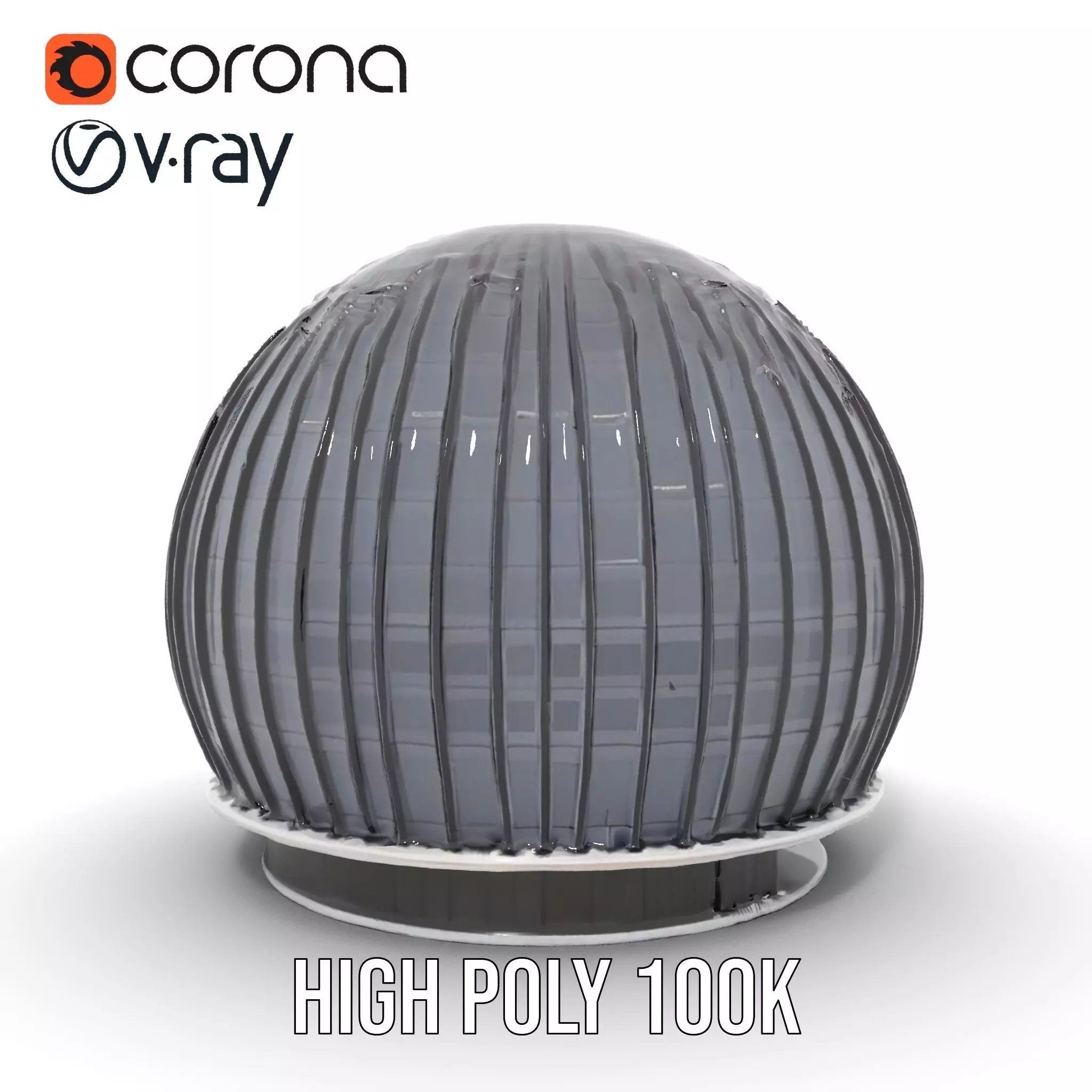 Black Futuristic Dome model pack Low-poly 3D model_17