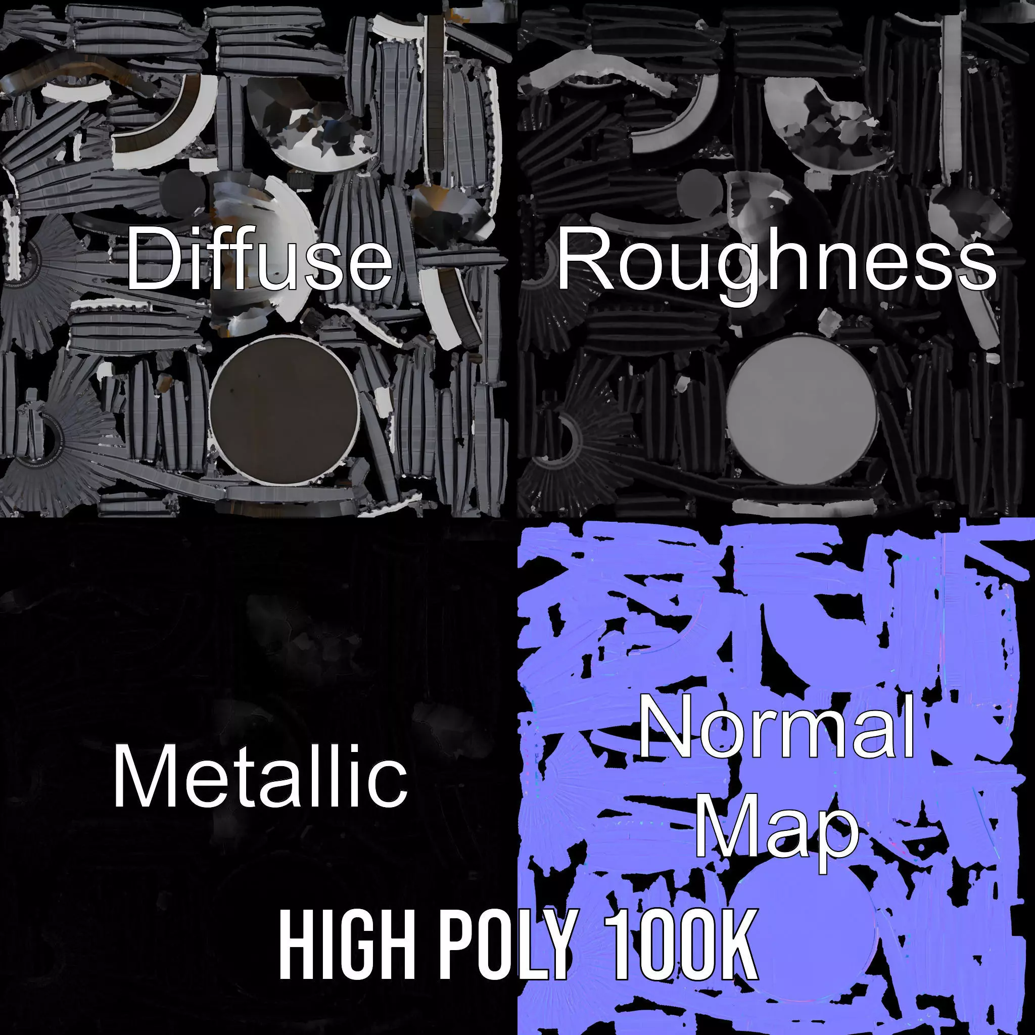 Black Futuristic Dome model pack Low-poly 3D model_3