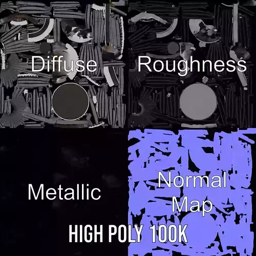 Black Futuristic Dome model pack Low-poly 3D model 3