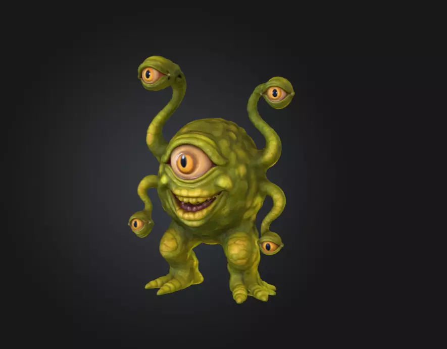 Gleeful Cyclops Low-poly 3D model_7