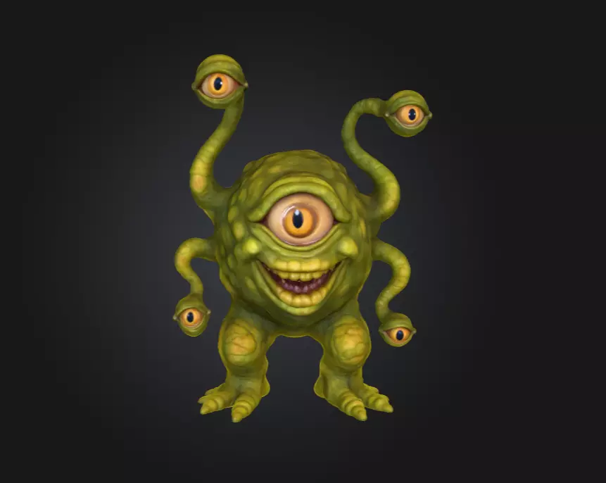 Gleeful Cyclops Low-poly 3D model_0