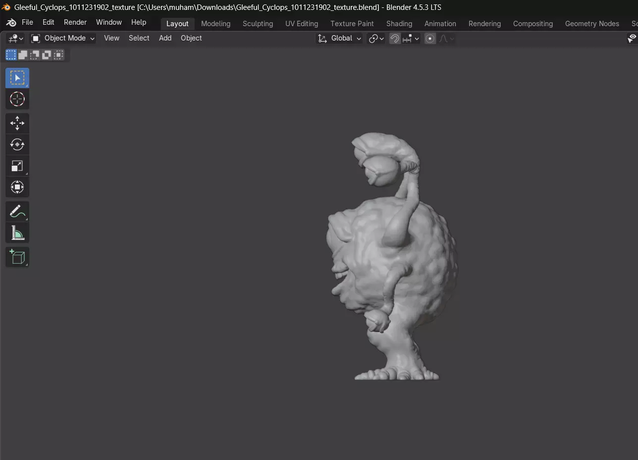 Gleeful Cyclops Low-poly 3D model_19