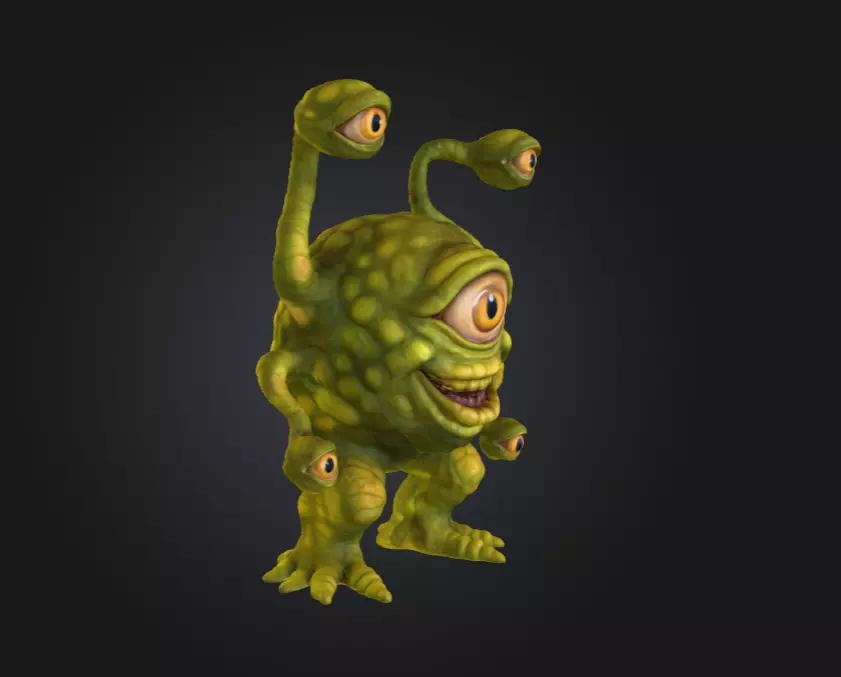 Gleeful Cyclops Low-poly 3D model_1