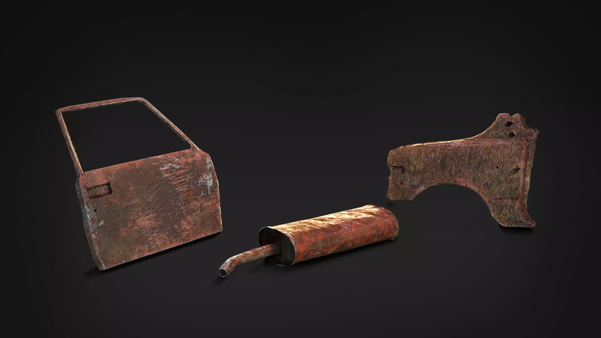 Rusty Industrial Scrap Debris Pack - 39 Assets PBR Game Ready Low-poly 3D model_10