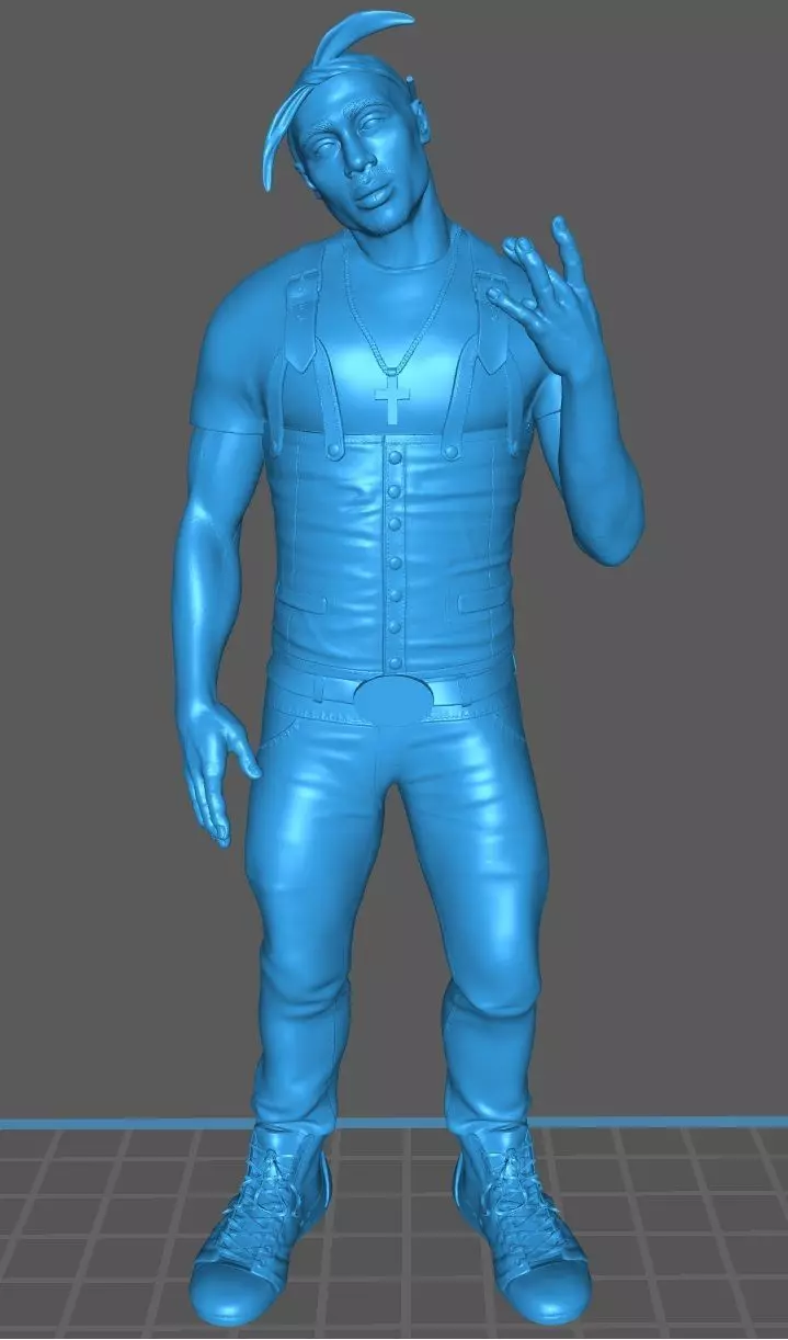 Tupac Shakur High Detail Full Body Print Ready Model 3D print model_0