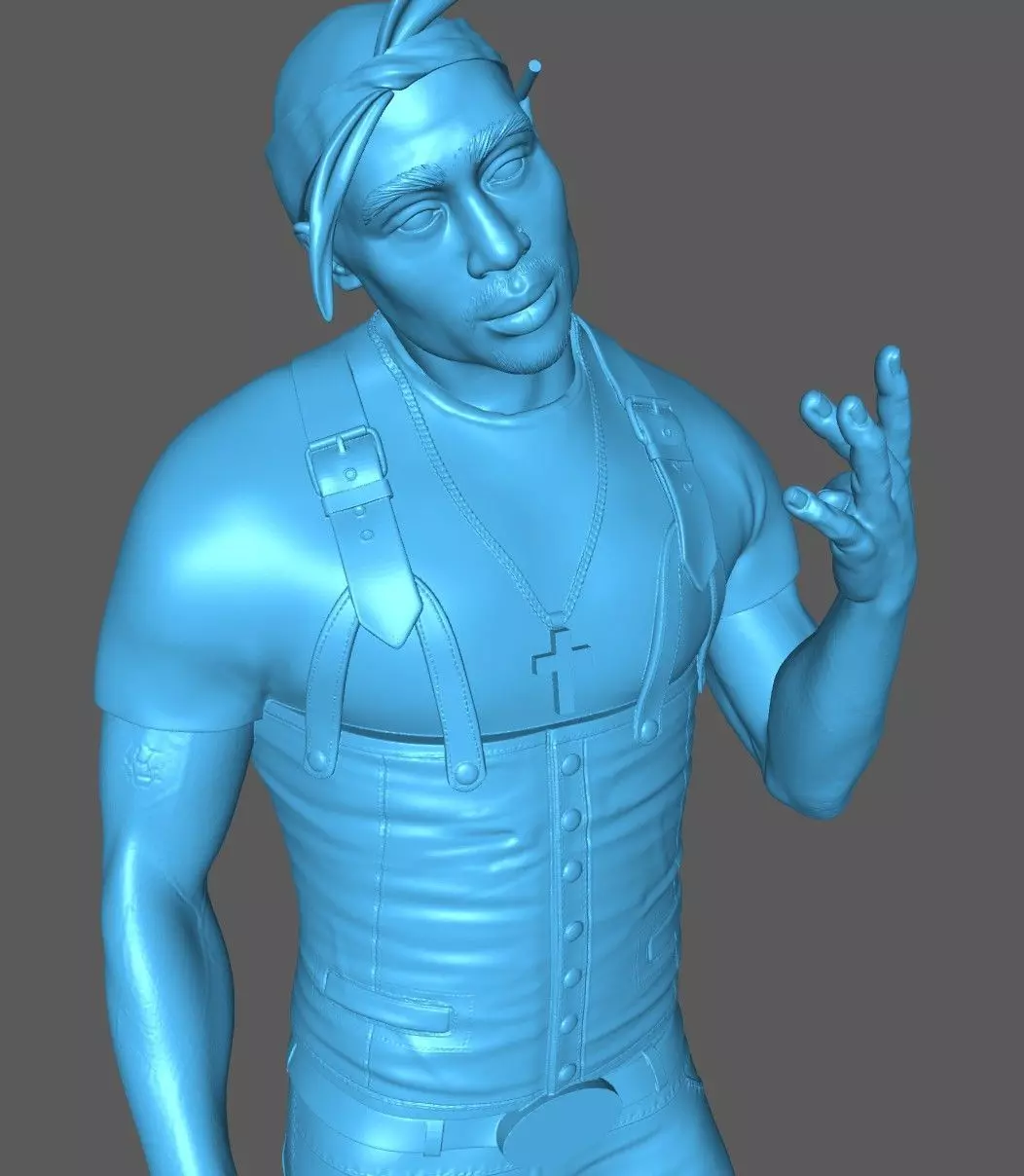 Tupac Shakur High Detail Full Body Print Ready Model 3D print model_2