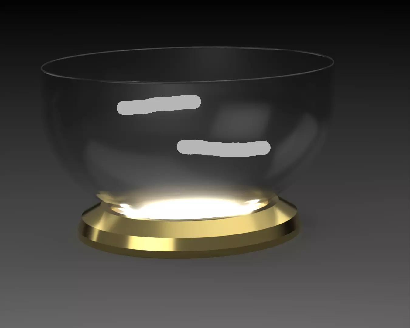 Glow Bowl 3D Model High Low Poly Transparent Gold Base Low-poly 3D model_3