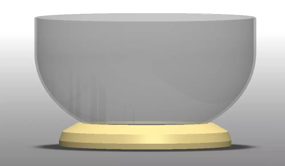 Glow Bowl 3D Model High Low Poly Transparent Gold Base Low-poly 3D model_18