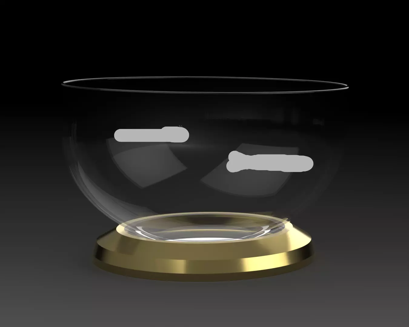 Glow Bowl 3D Model High Low Poly Transparent Gold Base Low-poly 3D model_2
