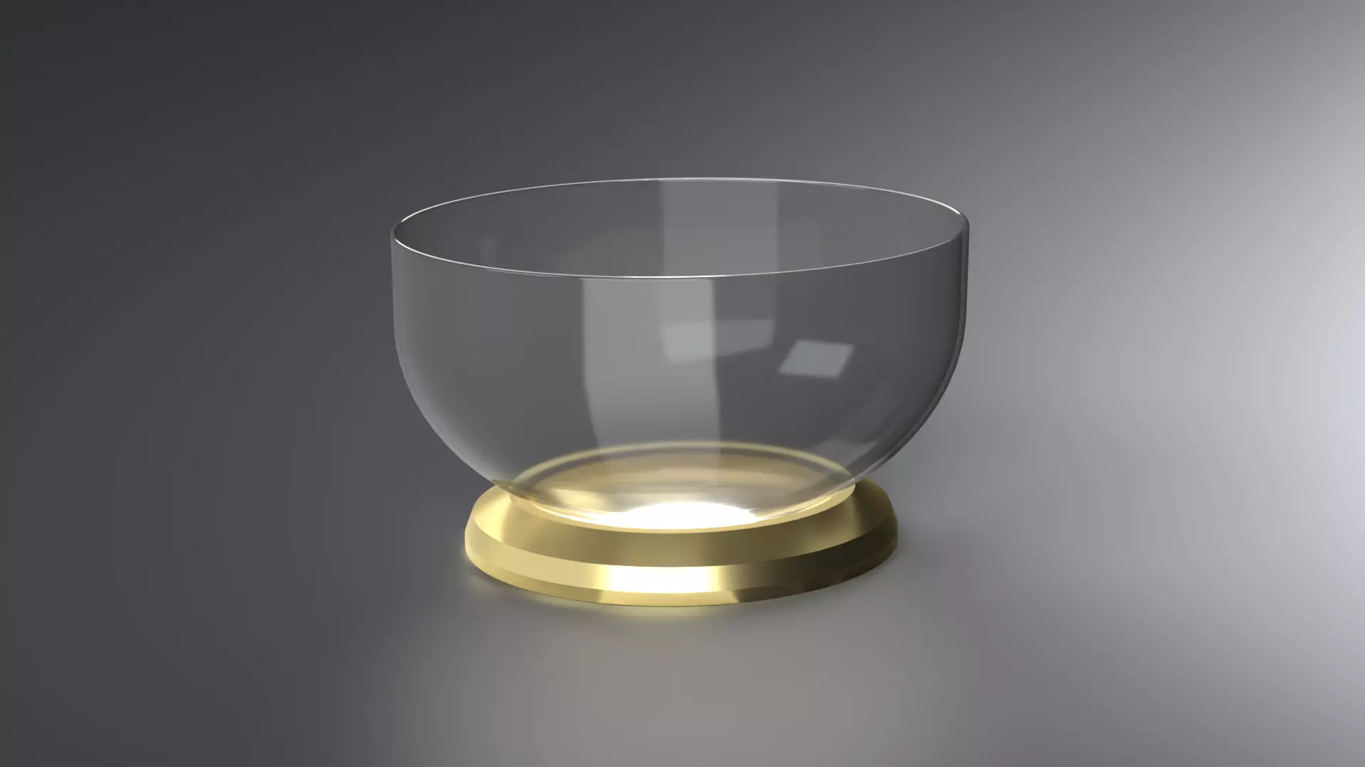 Glow Bowl 3D Model High Low Poly Transparent Gold Base Low-poly 3D model_0