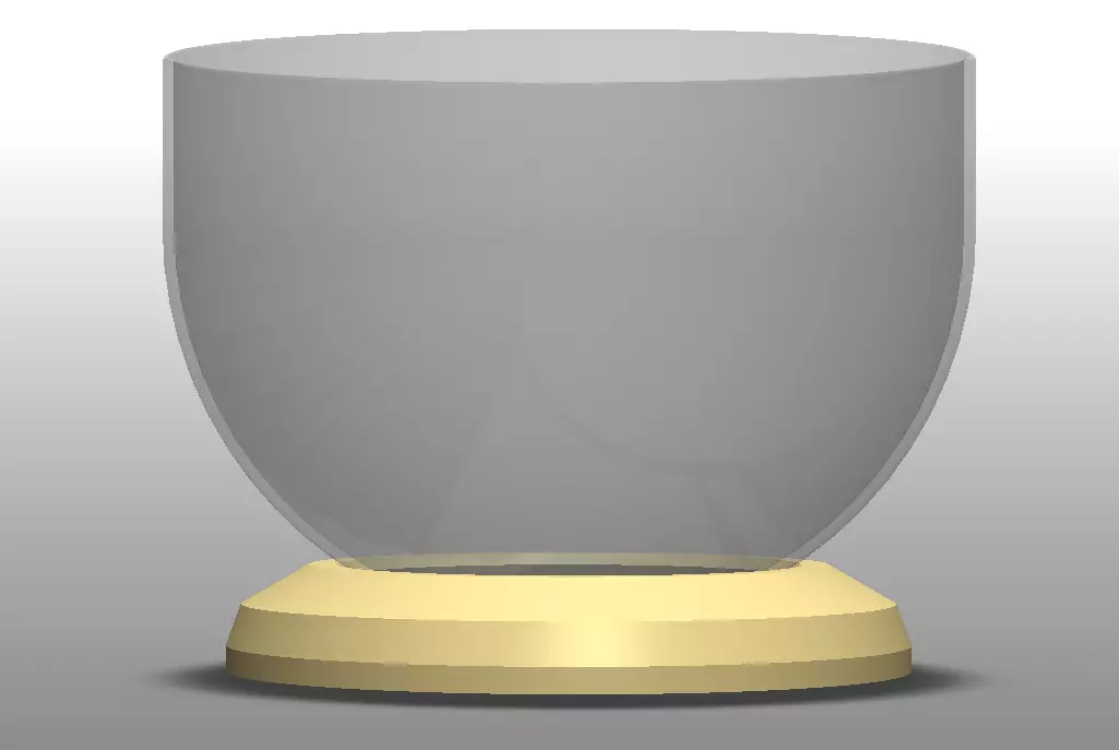 Glow Bowl 3D Model High Low Poly Transparent Gold Base Low-poly 3D model_4