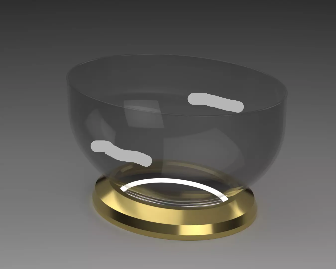 Glow Bowl 3D Model High Low Poly Transparent Gold Base Low-poly 3D model_1
