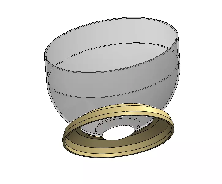 Glow Bowl 3D Model High Low Poly Transparent Gold Base Low-poly 3D model_5