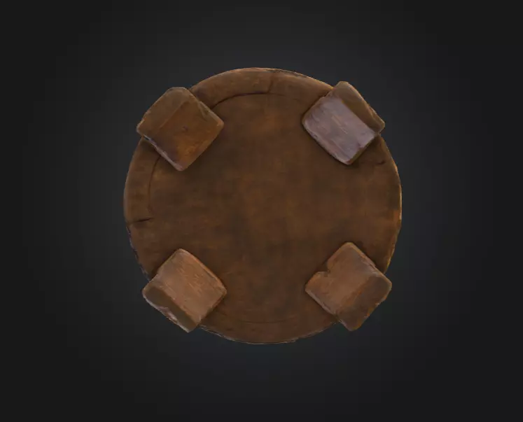 Runic Wooden Stand Low-poly 3D model_11