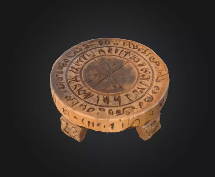 Runic Wooden Stand Low-poly 3D model_8