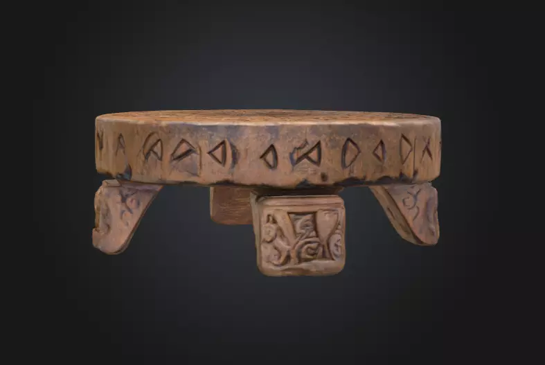 Runic Wooden Stand Low-poly 3D model_5