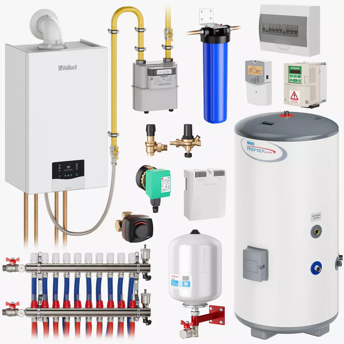 Home heating system kit 3 3D model_1