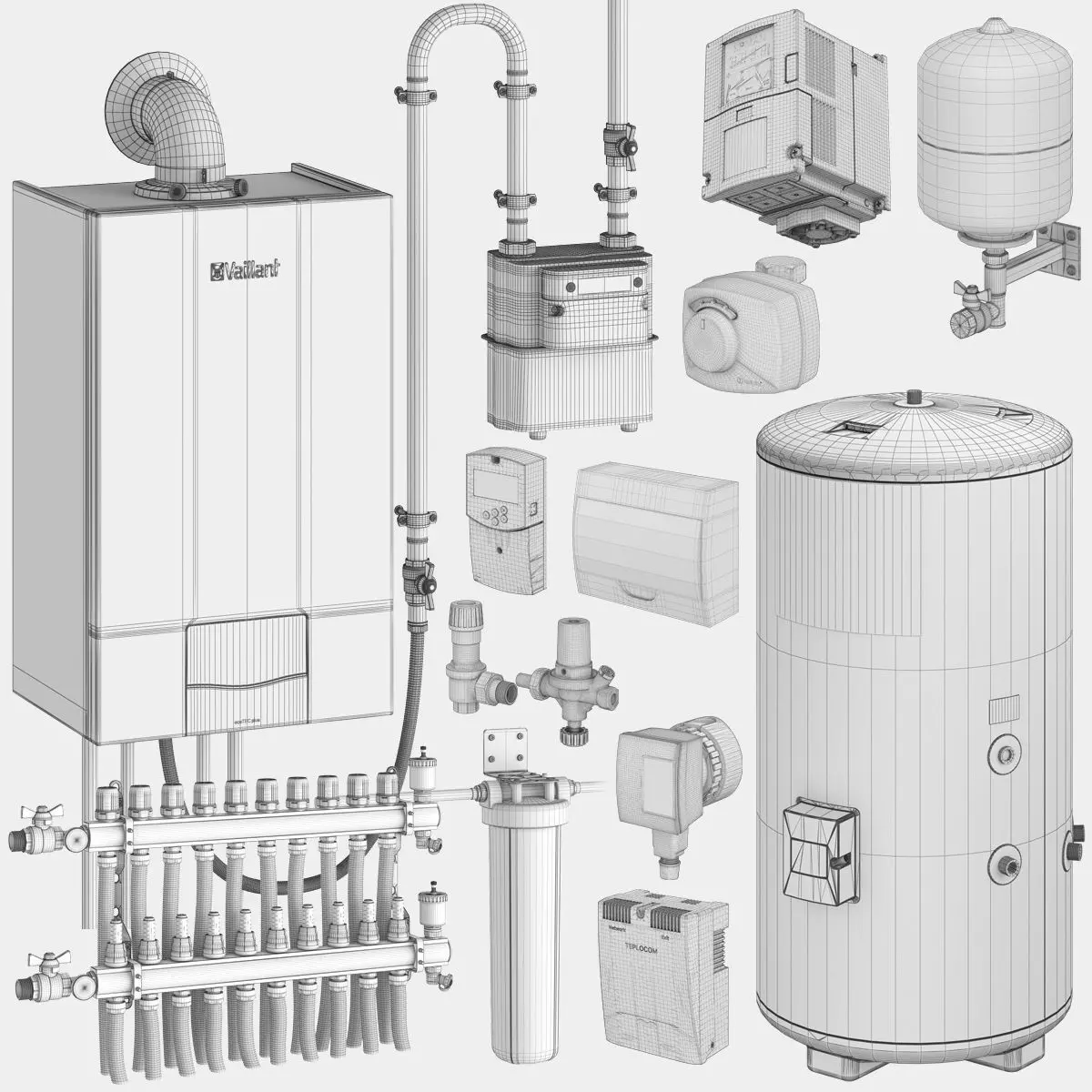 Home heating system kit 3 3D model_51
