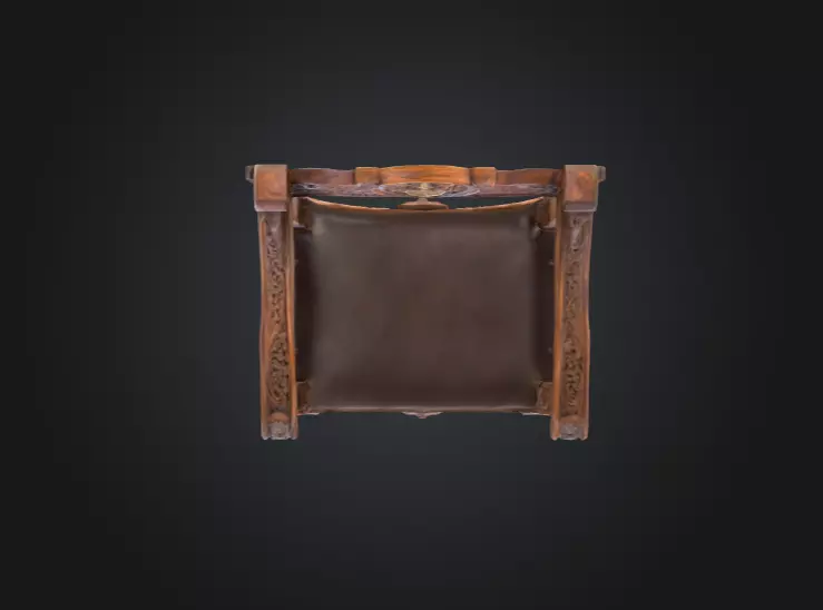 Antique Carved Chair Low-poly 3D model_14