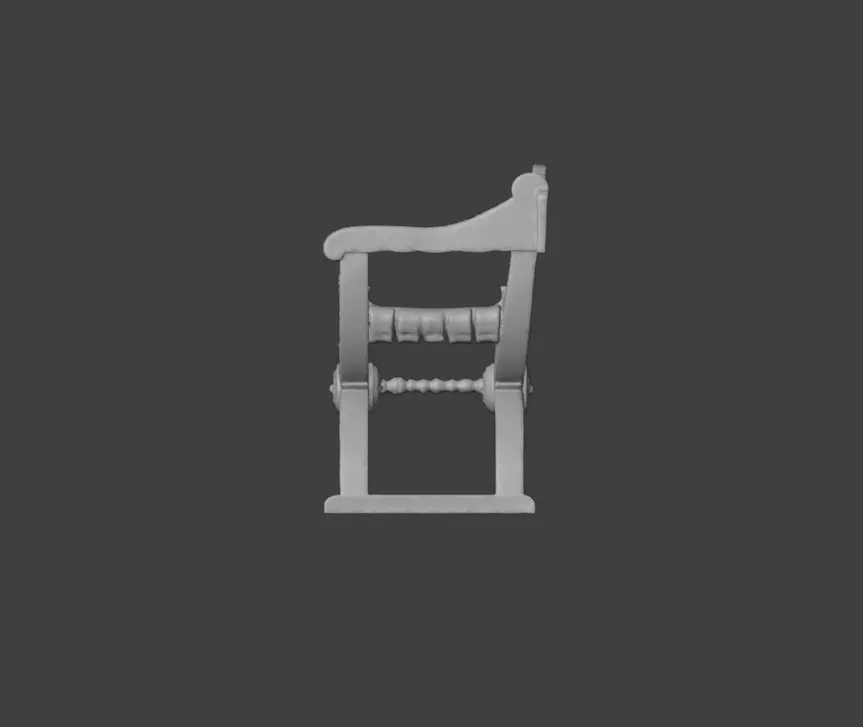 Antique Carved Chair Low-poly 3D model_19