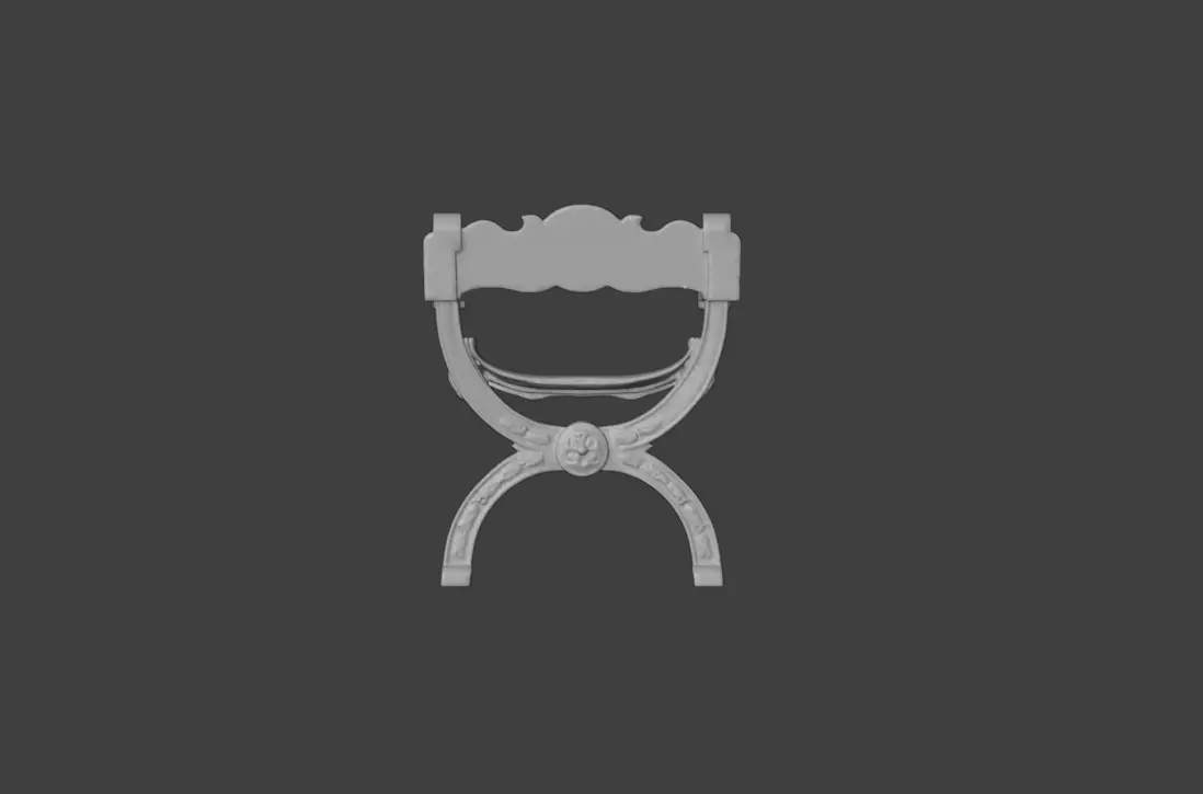 Antique Carved Chair Low-poly 3D model_18