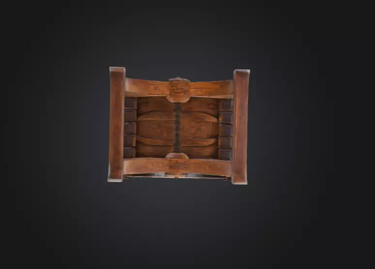 Antique Carved Chair Low-poly 3D model_15