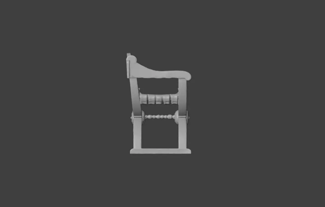 Antique Carved Chair Low-poly 3D model_17