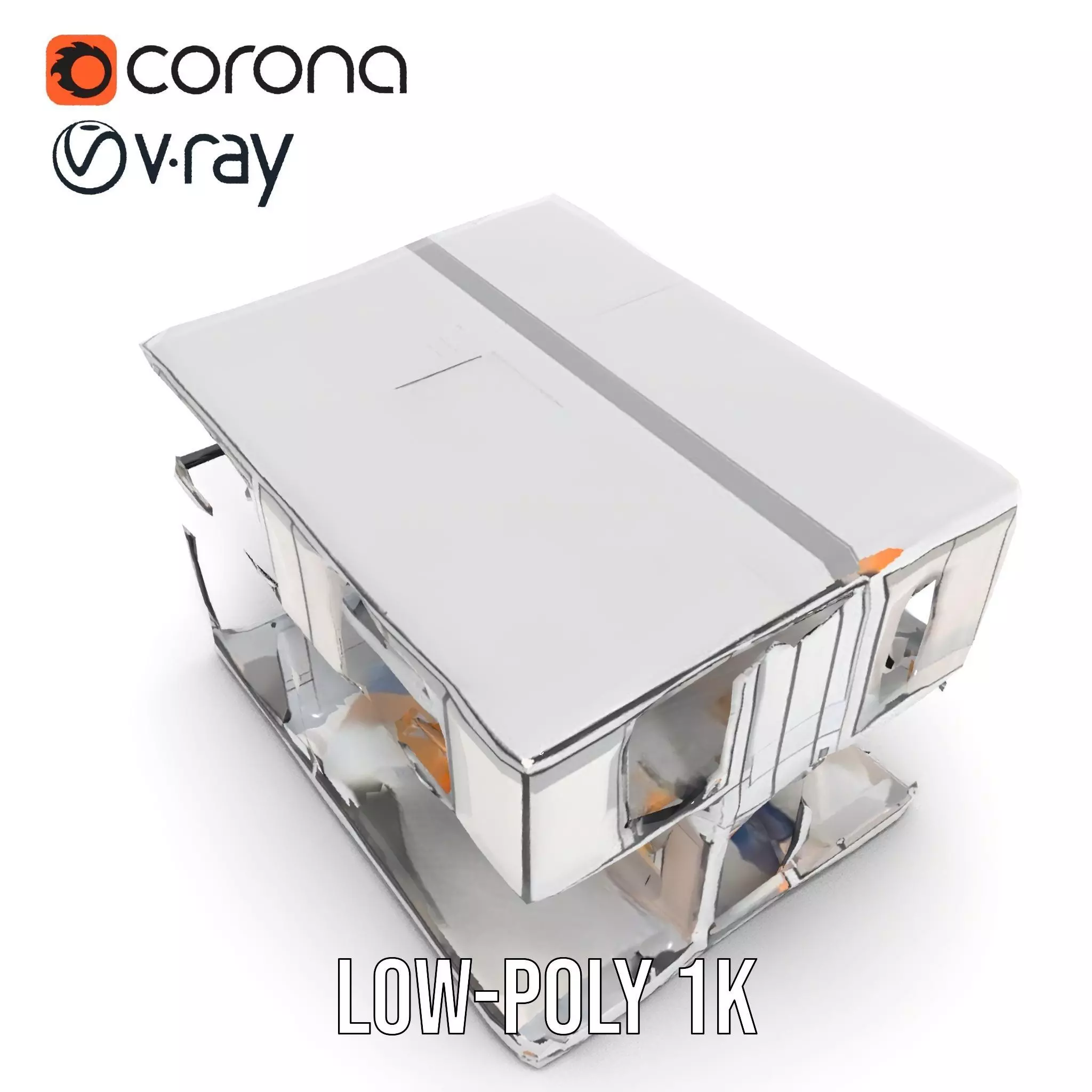 Modern Glass Building model pack Low-poly 3D model_19