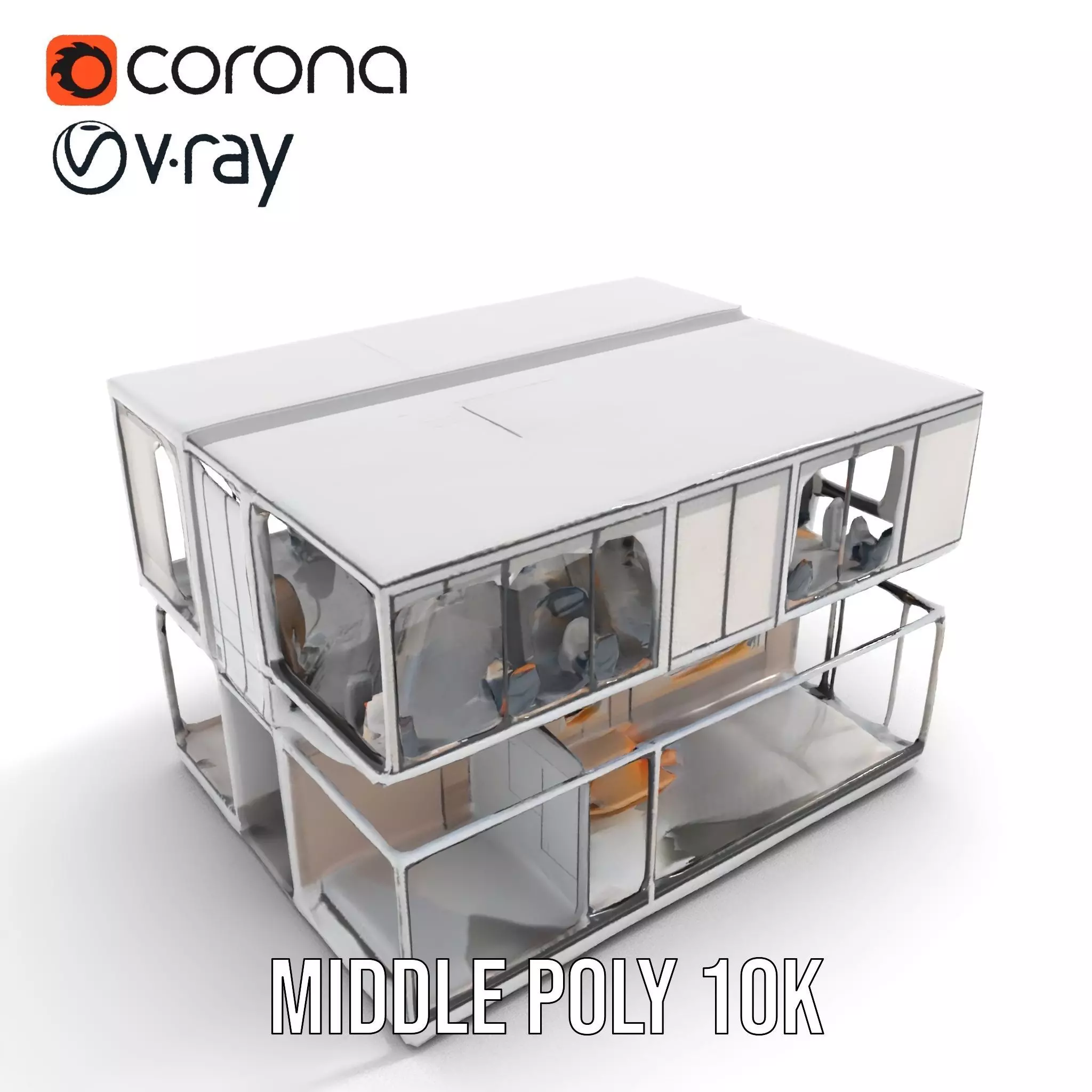 Modern Glass Building model pack Low-poly 3D model_5