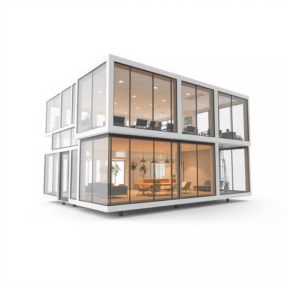 Modern Glass Building model pack Low-poly 3D model_2