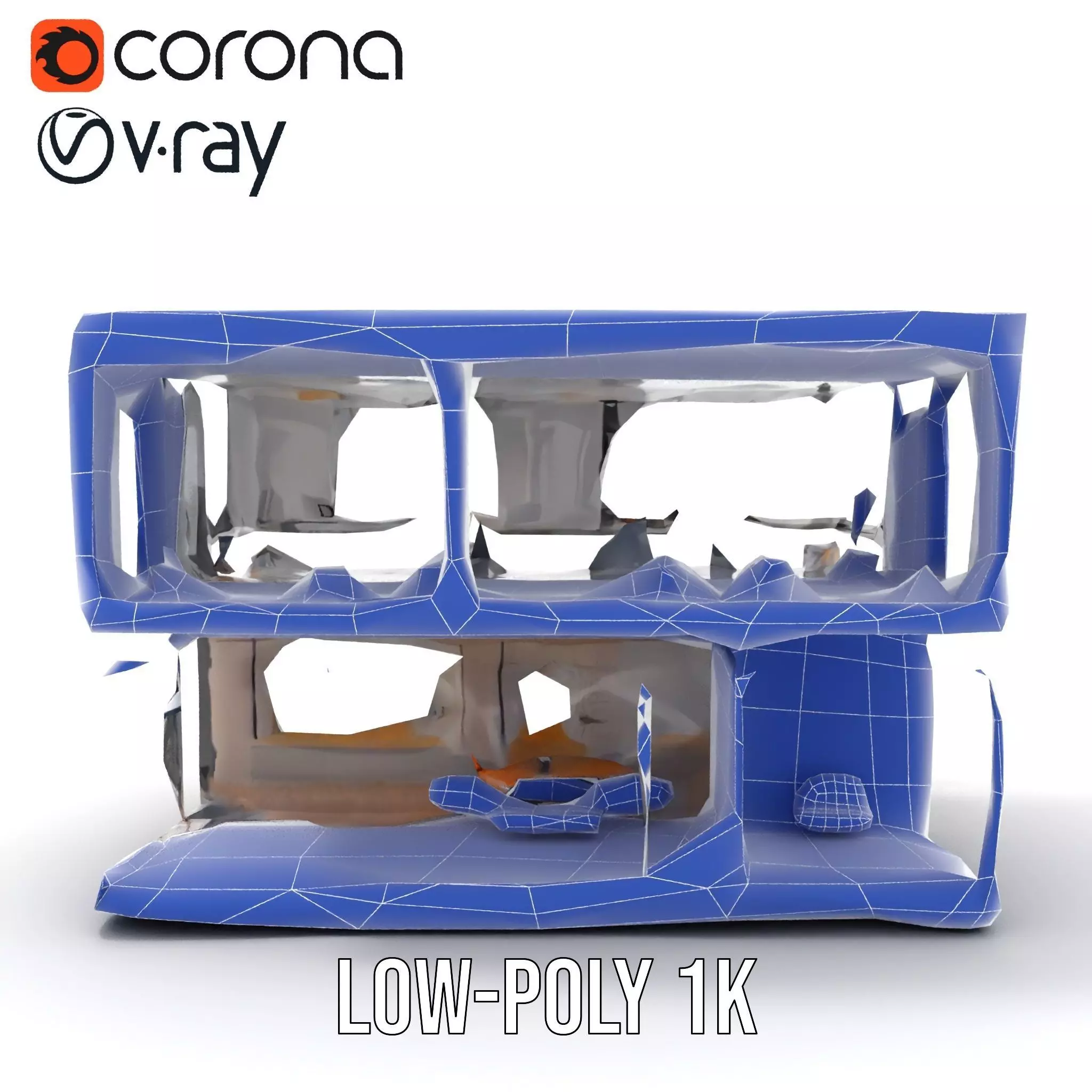 Modern Glass Building model pack Low-poly 3D model_31