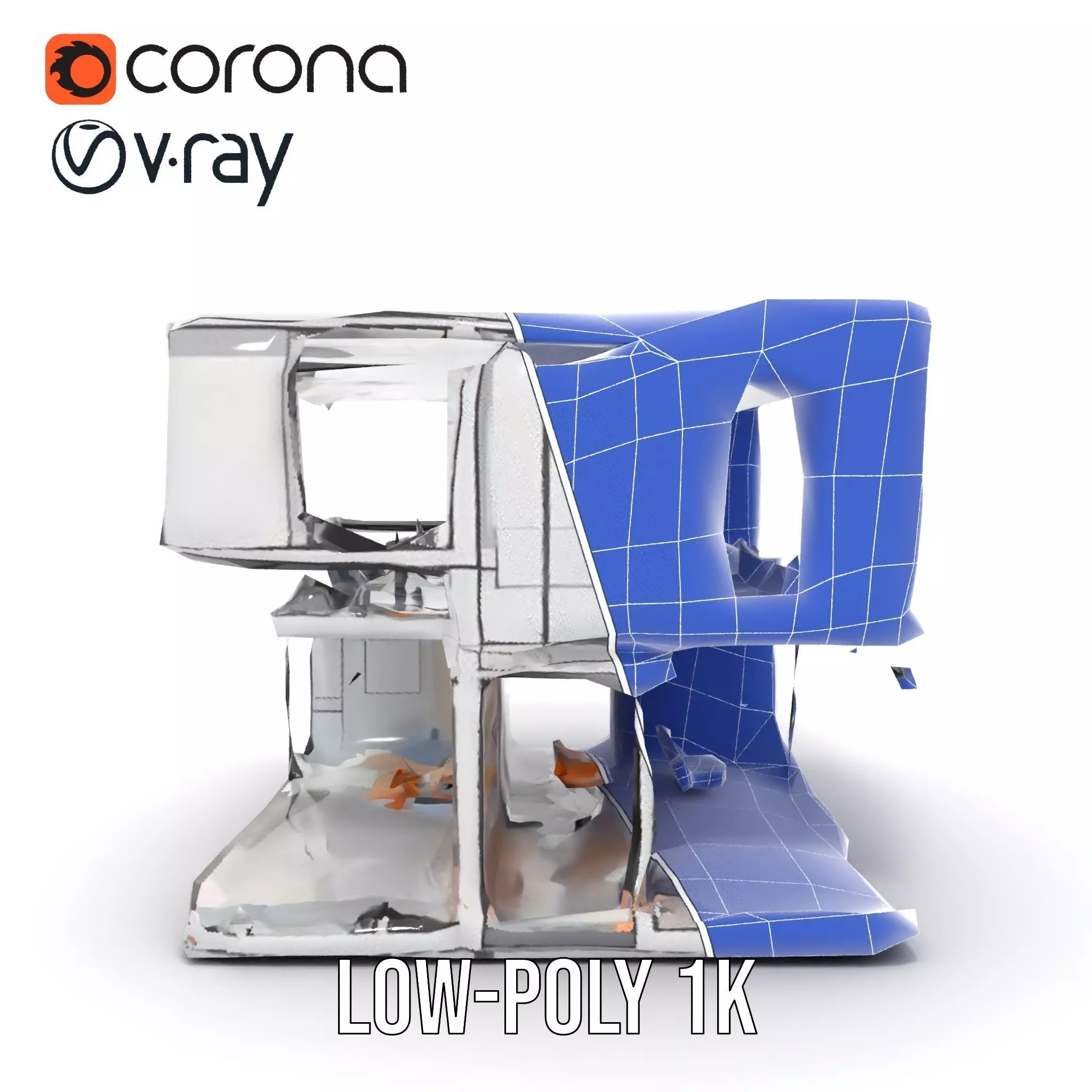 Modern Glass Building model pack Low-poly 3D model_28