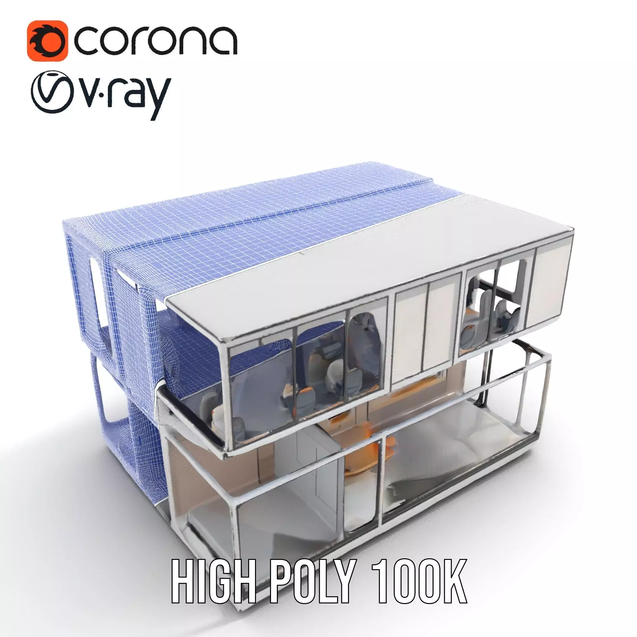 Modern Glass Building model pack Low-poly 3D model_33