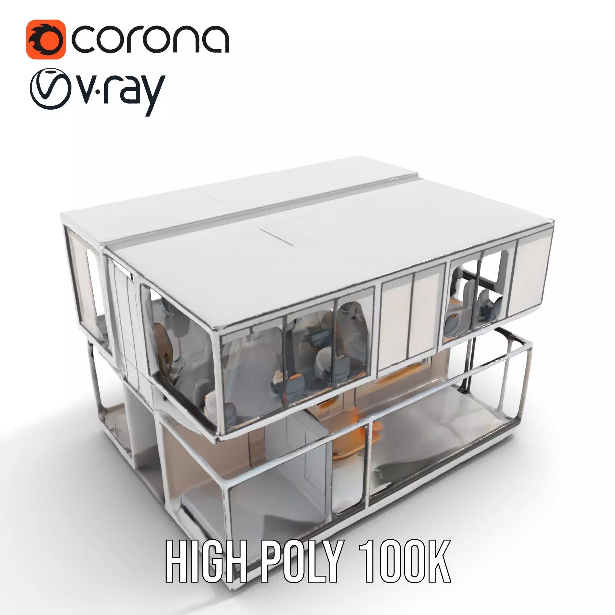 Modern Glass Building model pack Low-poly 3D model_13