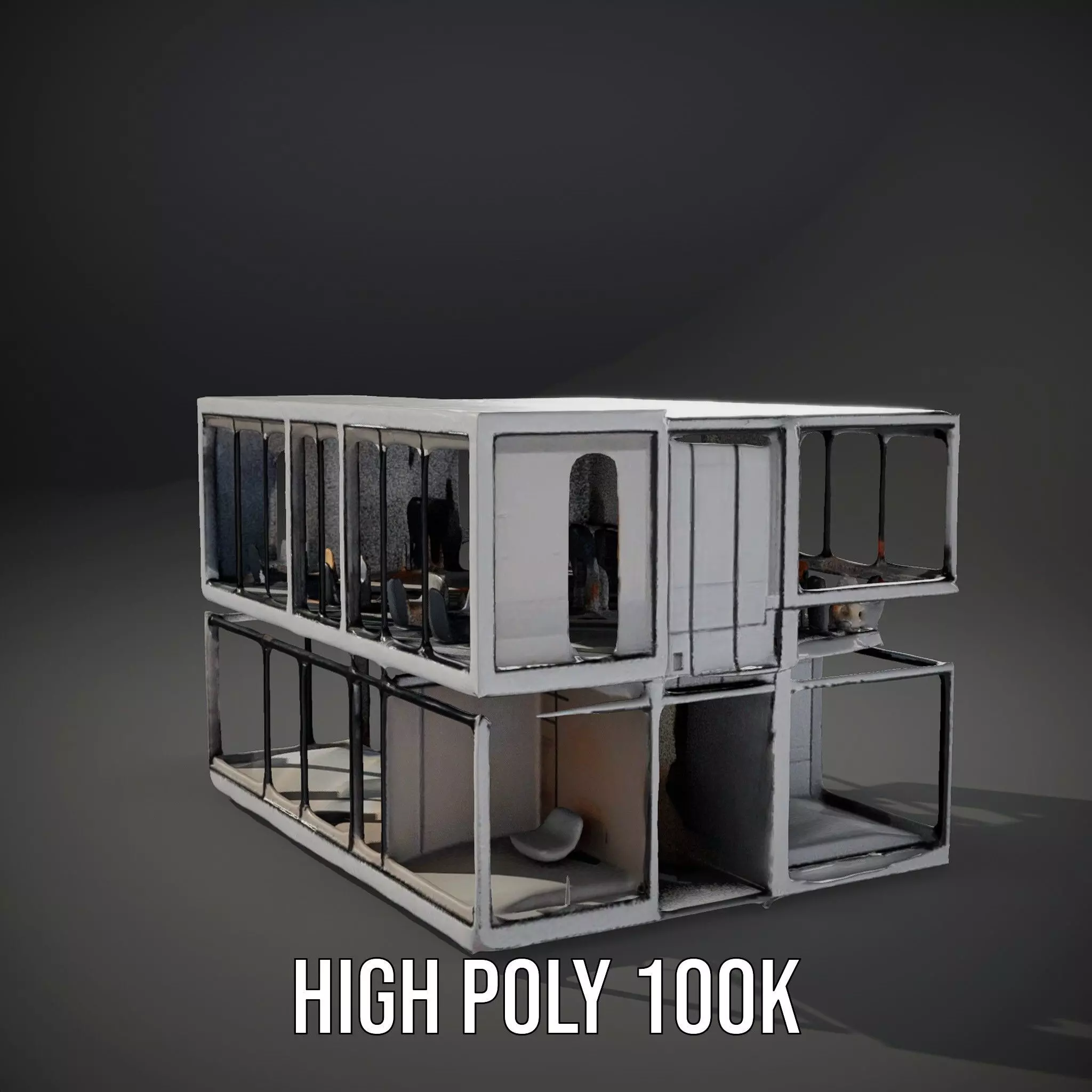 Modern Glass Building model pack Low-poly 3D model_10