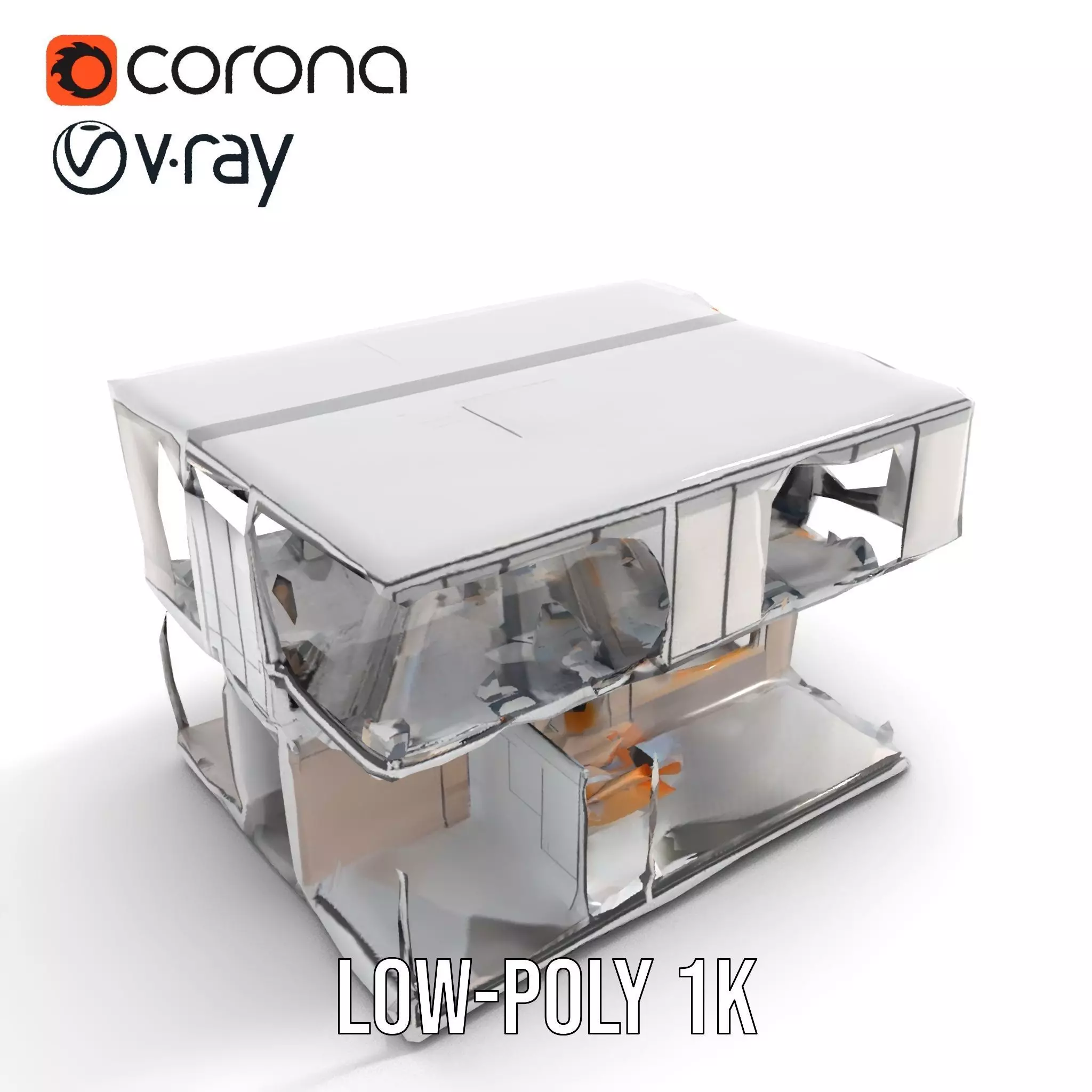 Modern Glass Building model pack Low-poly 3D model_12