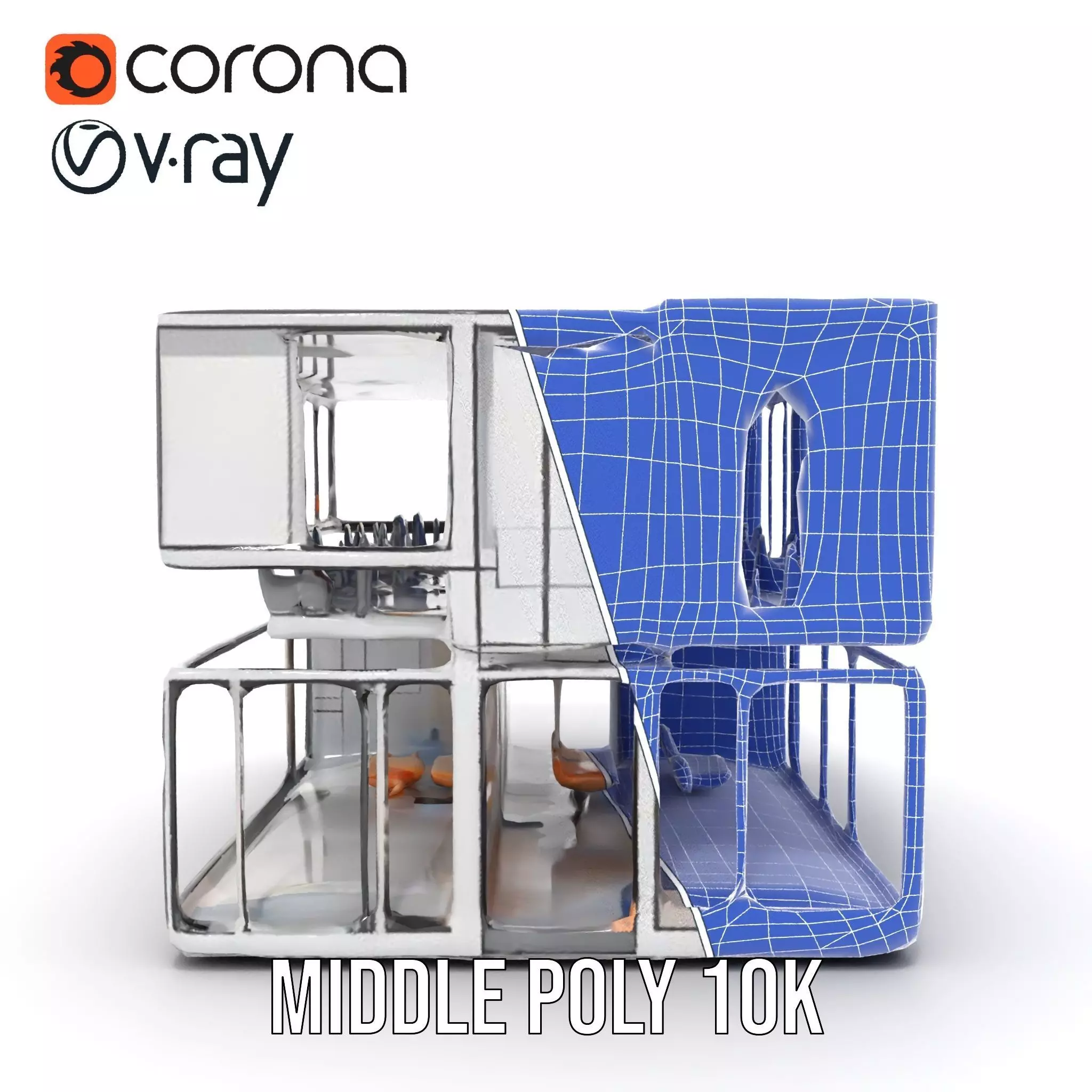 Modern Glass Building model pack Low-poly 3D model_30